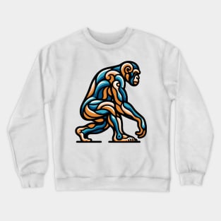 Pop art monkey illustration. cubism illustration of monkey Crewneck Sweatshirt